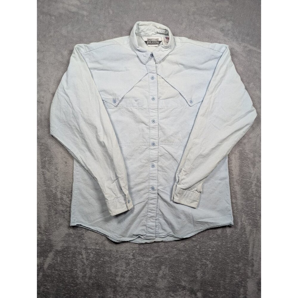 Rocky Mountain Button Up Shirt Mens Size Medium Light Wash Western Rodeo Cowboy